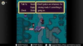 Screenshot of the player's village in Earthbound for the SNES captured on the Nintendo Switch Online app