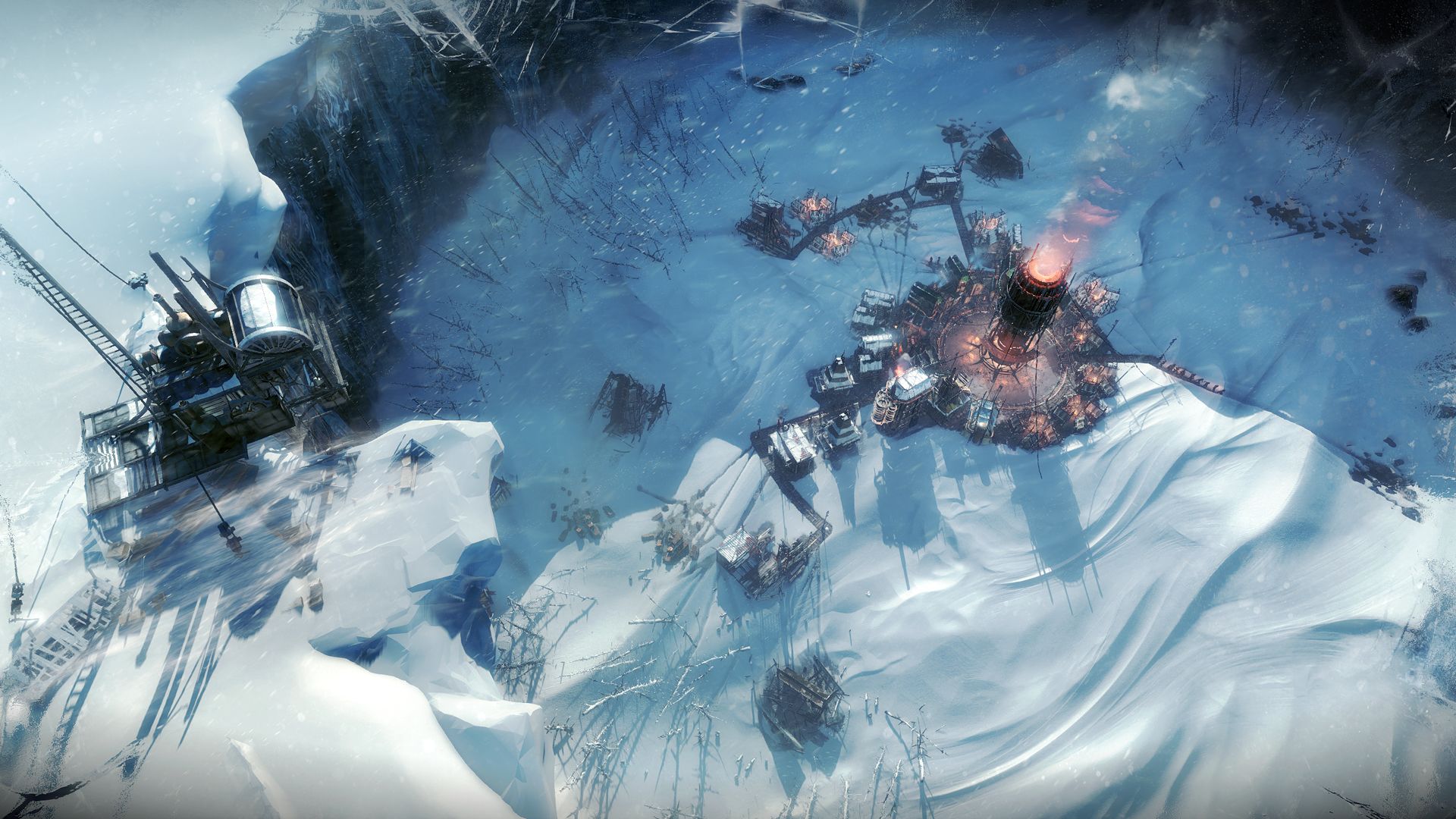 A small settlement in Frostpunk