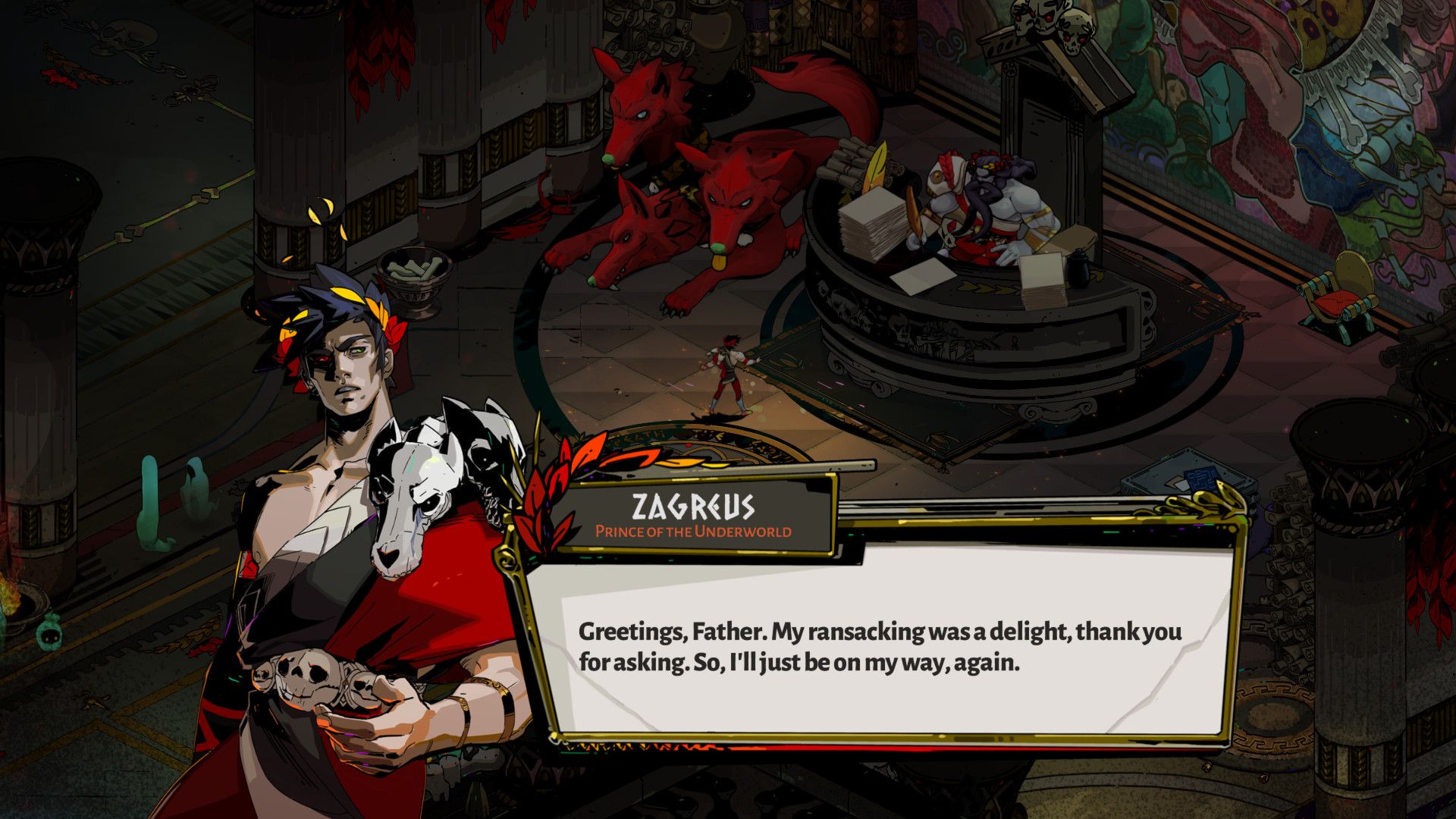 Hades sample dialog with Hades and Zagreus