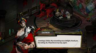 Hades sample dialog with Hades and Zagreus