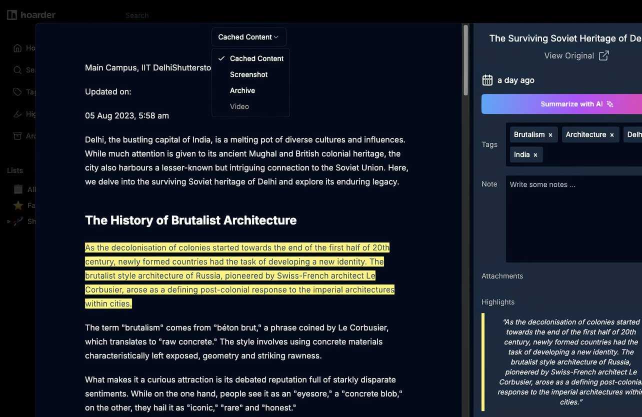 Hoader app cached content