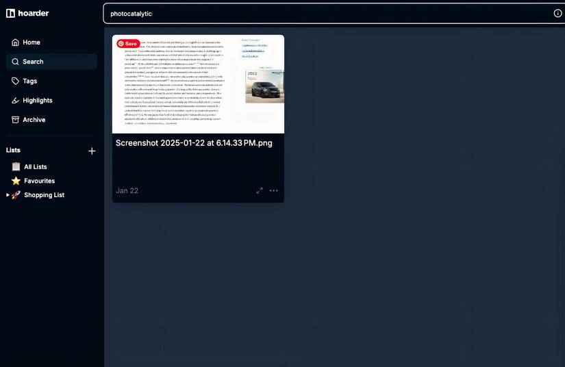 Hoader app OCR function pulling up text based search 