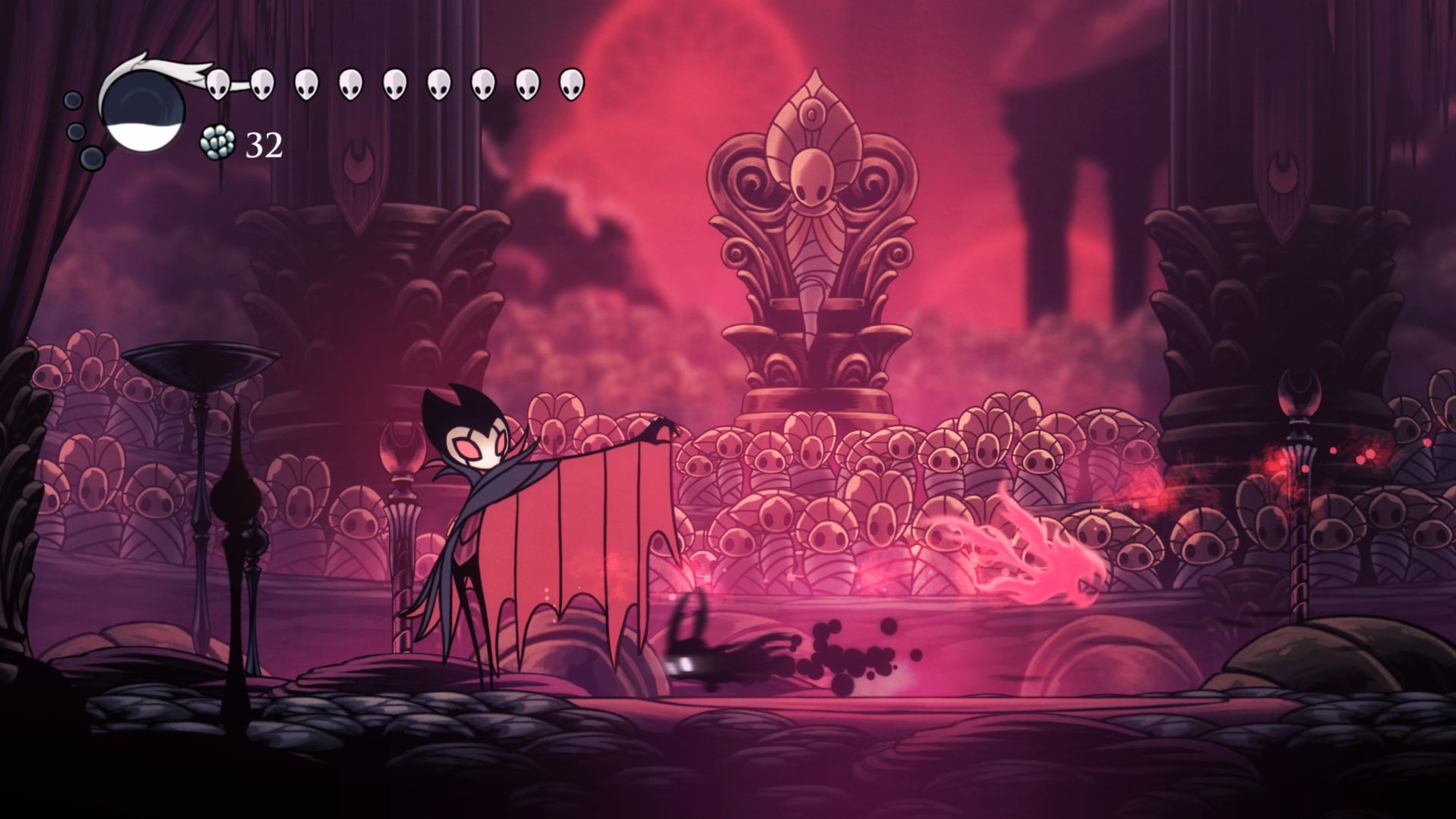 fighting a boss character in a one-on-one fight.