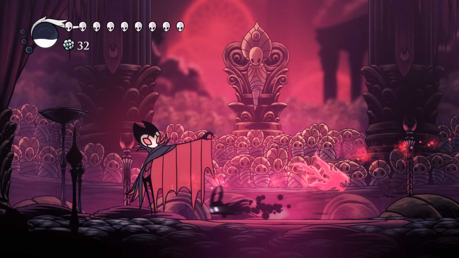 fighting a boss character in a one-on-one fight.