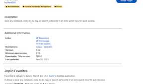 Joplin favorites plugin