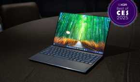 Angled front view of the Lenovo Yoga Slim 9i
