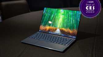 Angled front view of the Lenovo Yoga Slim 9i