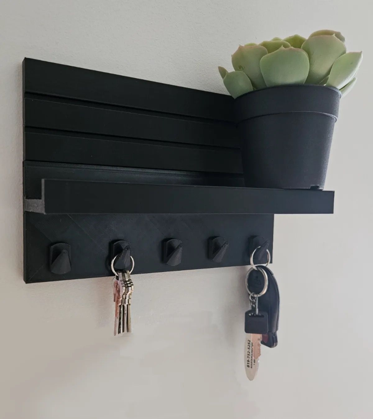 Modern modular wall key holder with Shelf by kk20100kk
