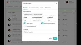 nginx proxy manager proxy hosts add dialog