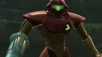 Metroid Prime Remastered Samus standing in armor