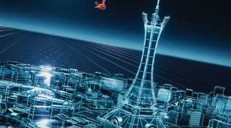Pokémon Legends Z-A wire frame model of Lumiose City with bird flying