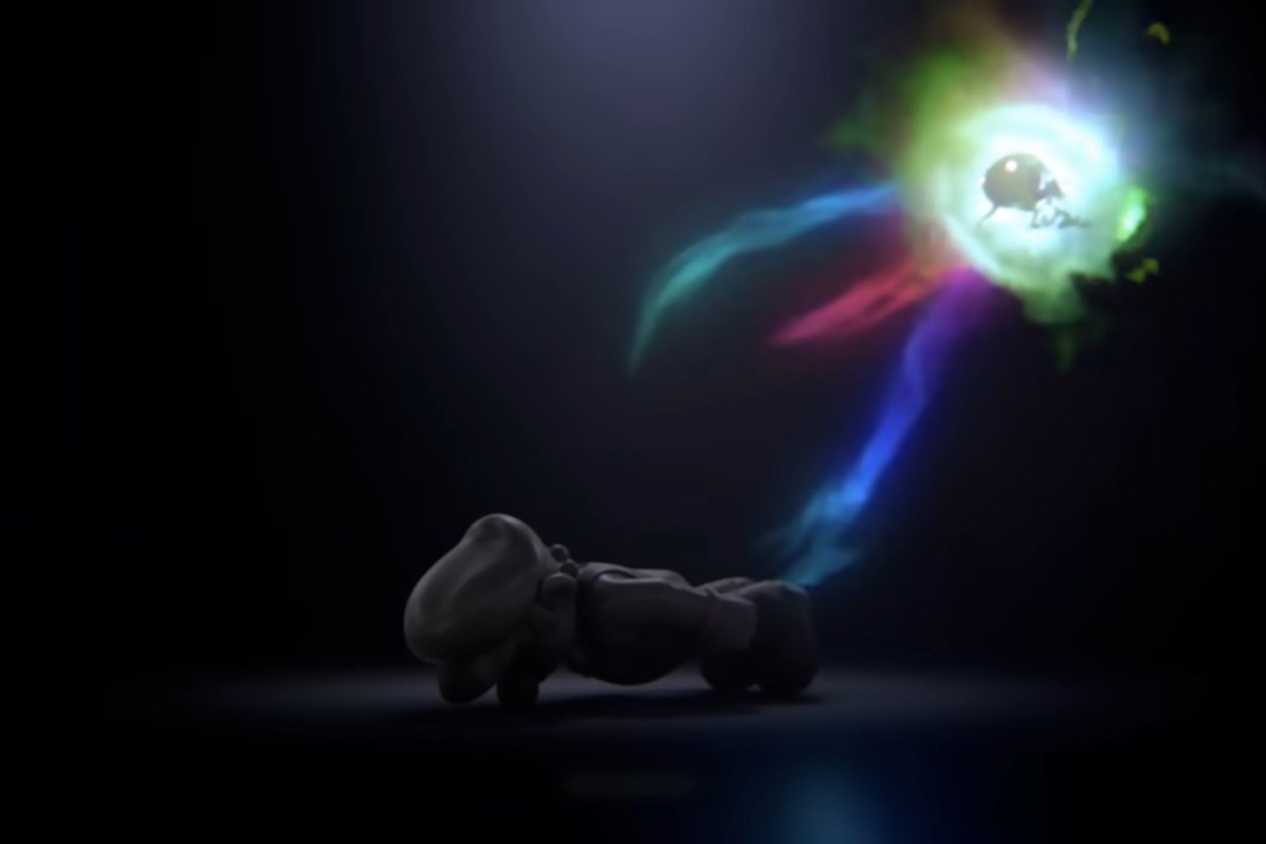 Super Smash Bros Ultimate Mario statue receiving soul