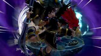 Super Smash Bros Ultimate Dark Pit slammed against screen