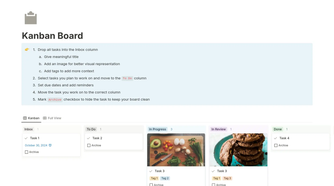 Notion Kanban Instructions