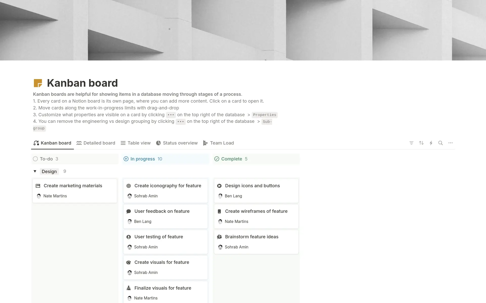 Notion Kanban Project Board