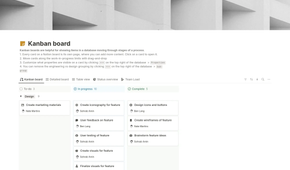 Notion Kanban Project Board