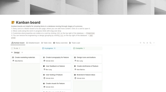 Notion Kanban Project Board