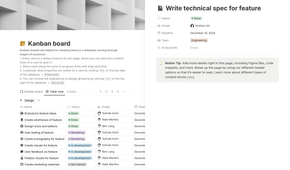 Notion Kanban Table View