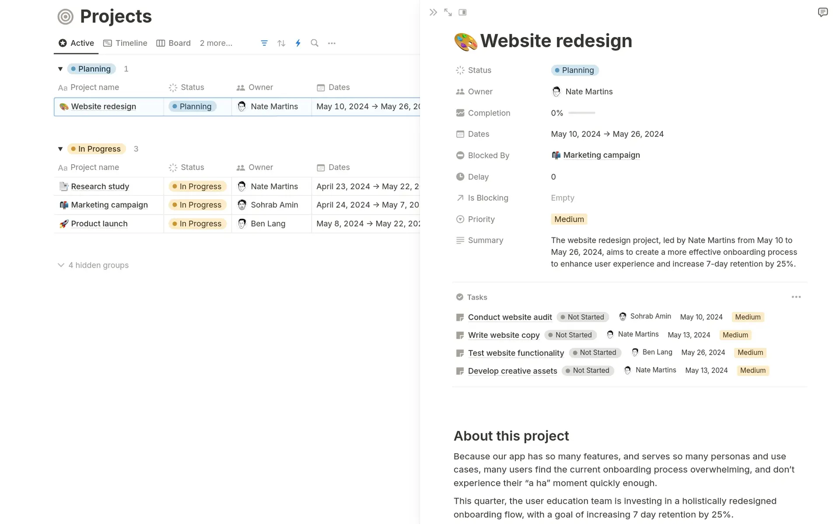 Notion Kanban Task Details