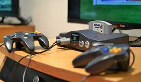A photo of an N64 console