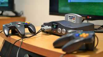 A photo of an N64 console