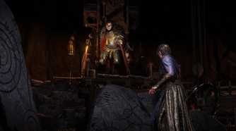 Path of Exile 2 Act One Baron looking down on sorceress