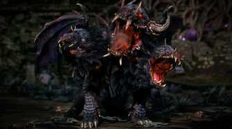Path of Exile 2 three-headed demon dog roaring