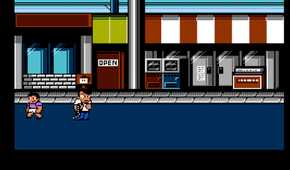 Screenshot of a shop area in River City Ransom on the NES