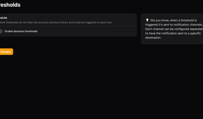 Setting thresholds for notifications in Speedtest Tracker