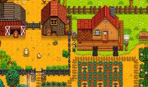 fenced-in animals on a farm with crops around them.