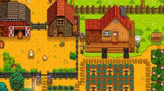 fenced-in animals on a farm with crops around them.