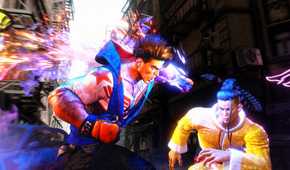 Screenshot from Street Fighter 6 video game of two men fighting