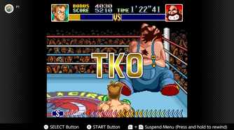 Screenshot of the second fight in Super Punch-Out!! for the SNES captured on the Nintendo Switch Online app