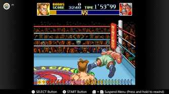 Screenshot of a fight in Super Punch-Out!! for the SNES captured on the Nintendo Switch Online app