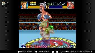 Screenshot of a fight in Super Punch-Out!! for the SNES captured on the Nintendo Switch Online app