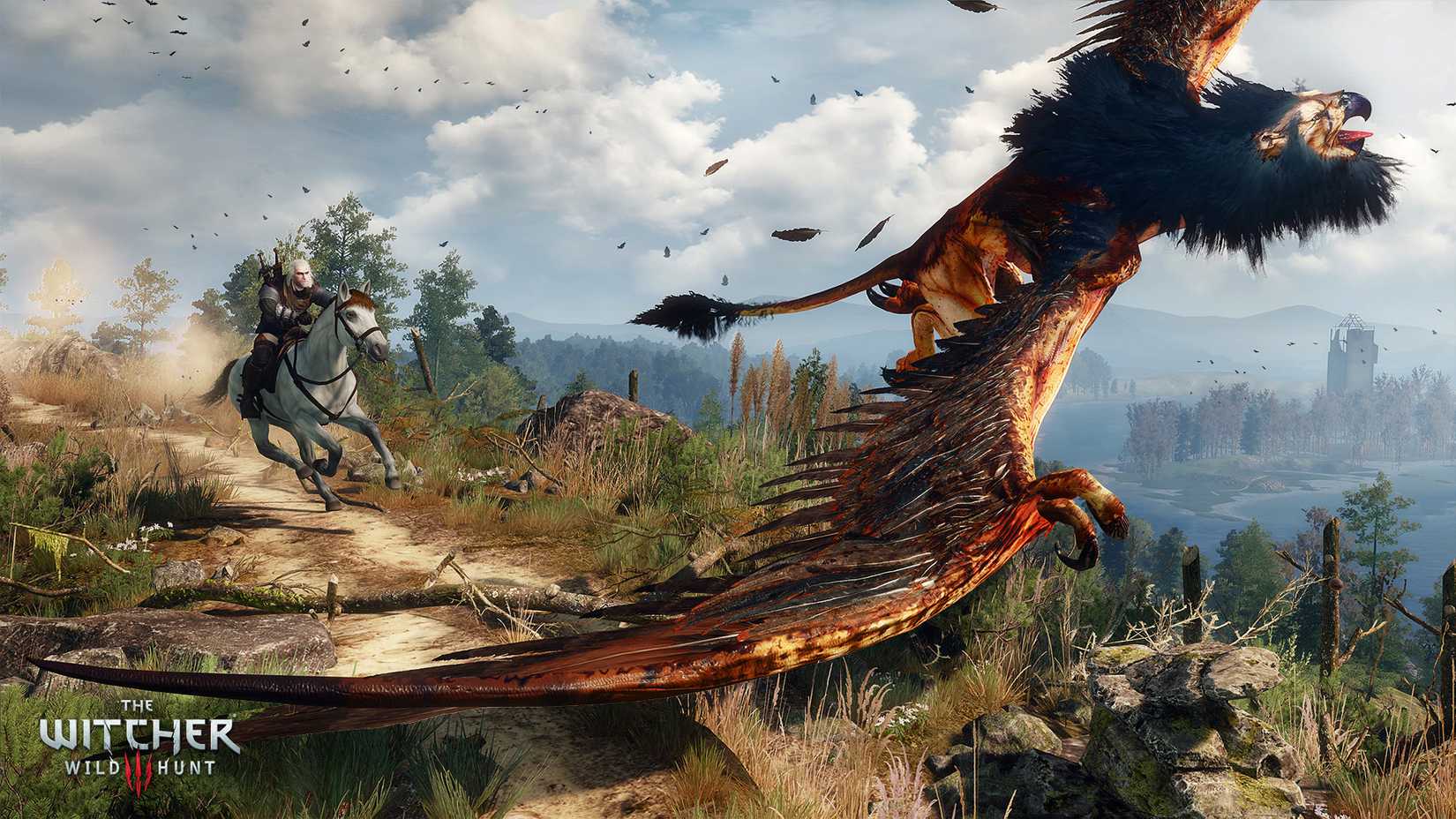 geralt hunting a monster in the witcher 3