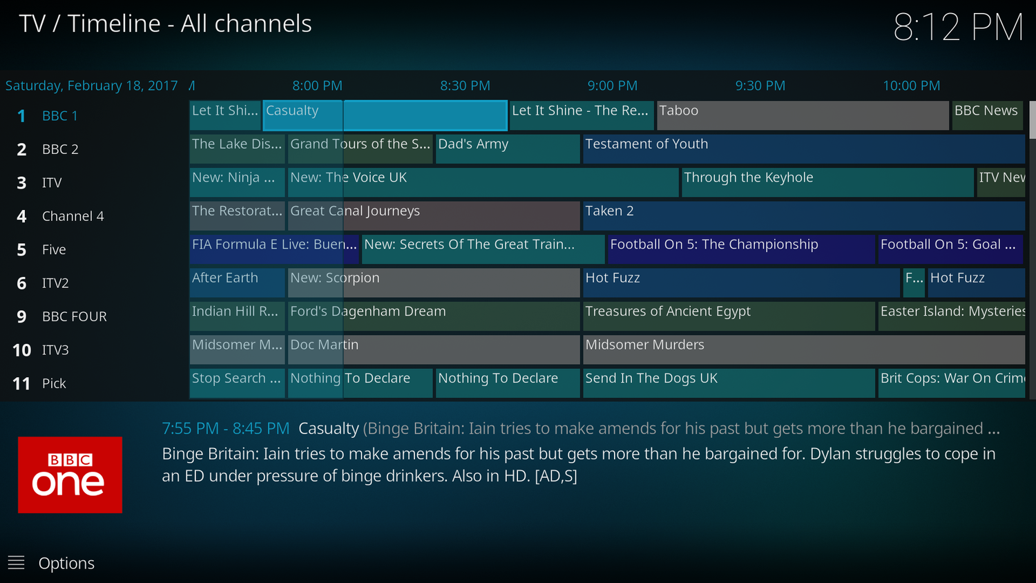 TVHeadend in Kodi
