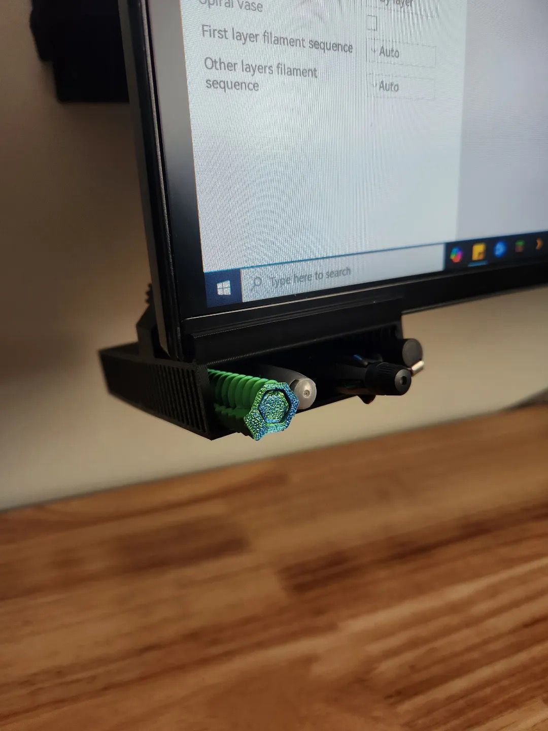 Under monitor pen pencil holder