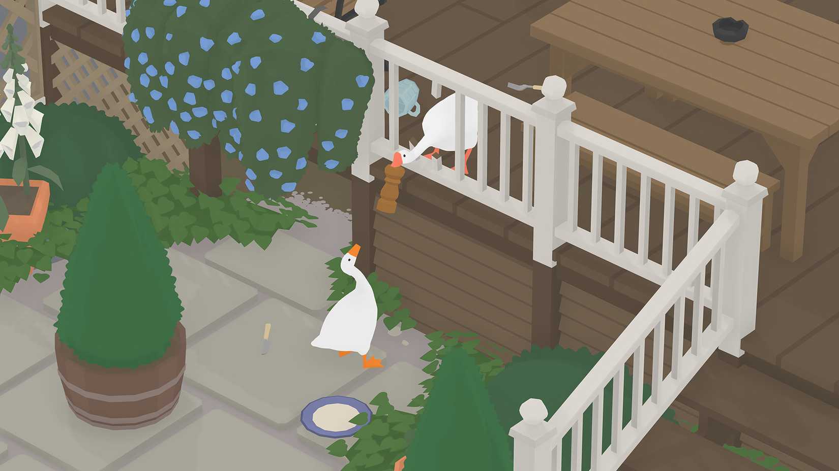 Screenshot from the video game Untitled Goose Game