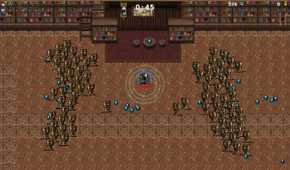 Player in the middle of a library stage.