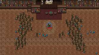 Player in the middle of a library stage.
