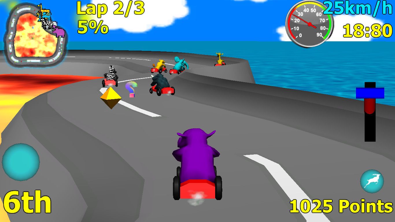 A screenshot from the game Wild Animal Racing