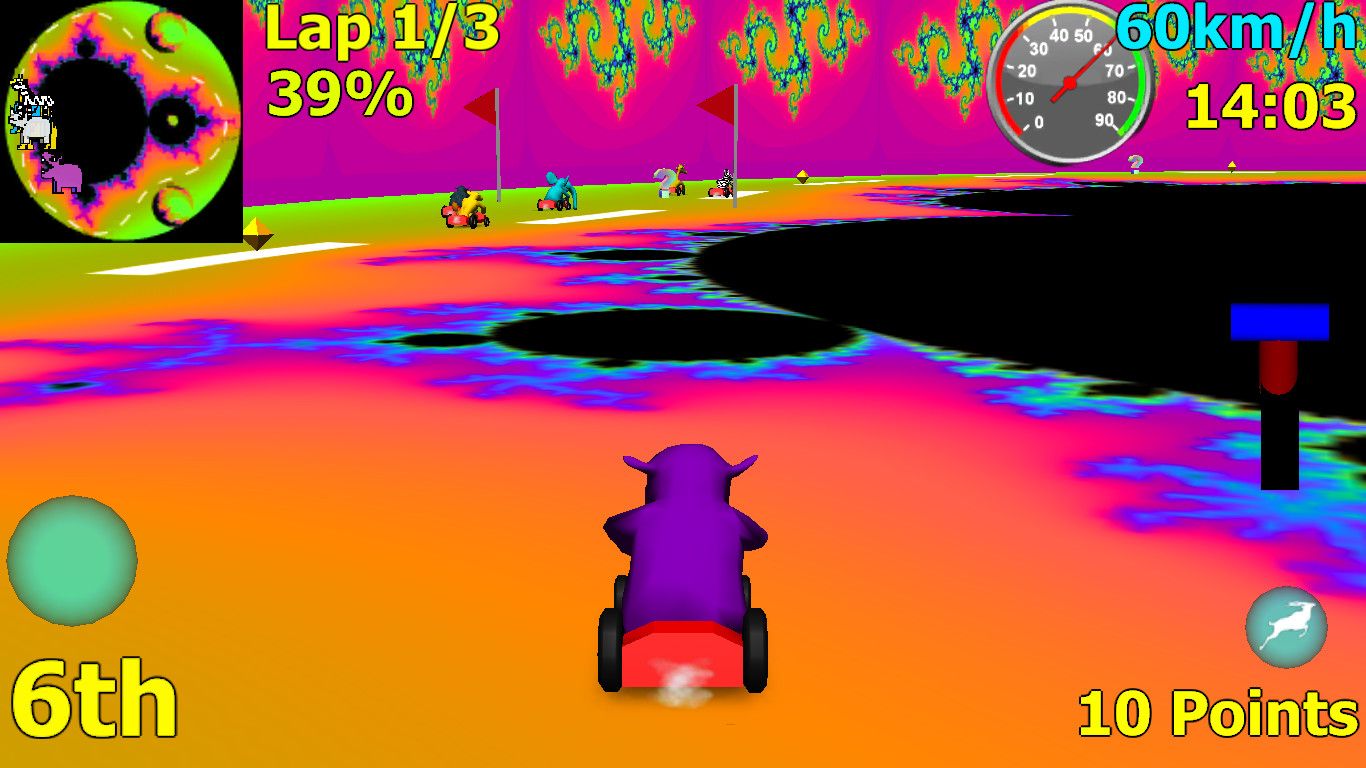 A screenshot from the game Wild Animal Racing