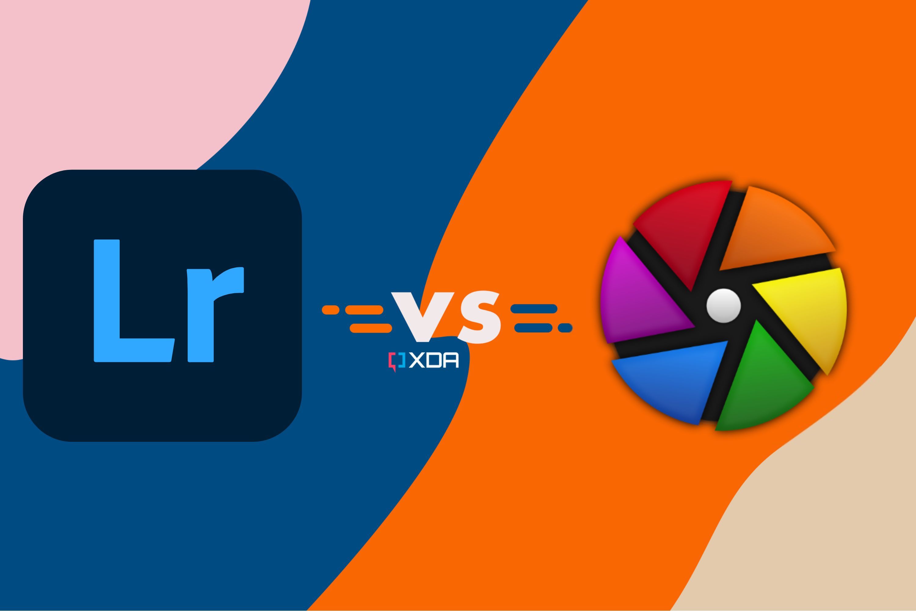 Adobe Lightroom and Darktable logo side by side.