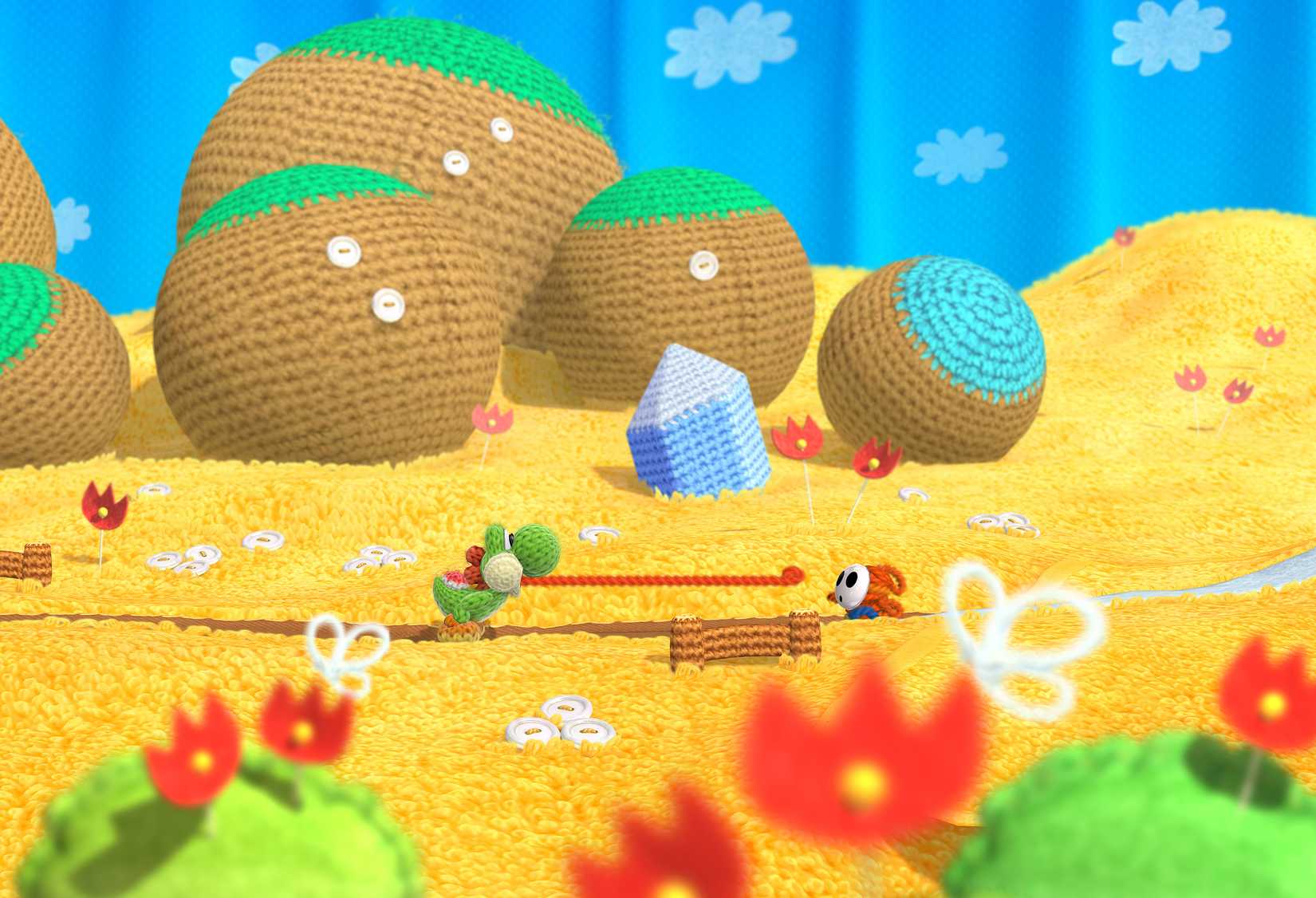 Screenshot of Yoshi's Woolly World for the Wii U