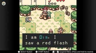 Screenshot of The Legend of Zelda Oracle of Seasons for the Game Boy played with the Game Boy Color filter on Nintendo Switch online