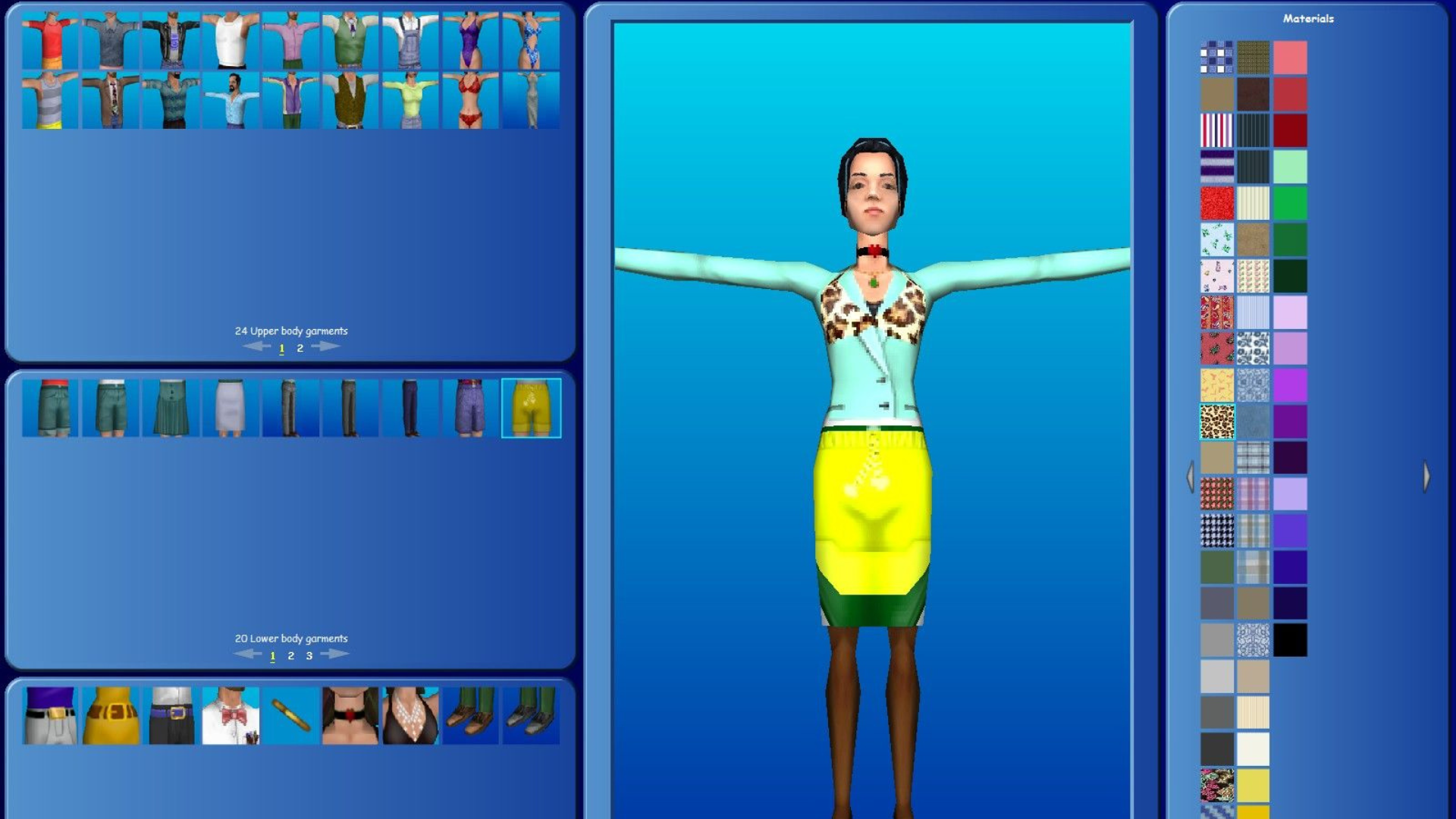 The character creation menu in The Sims