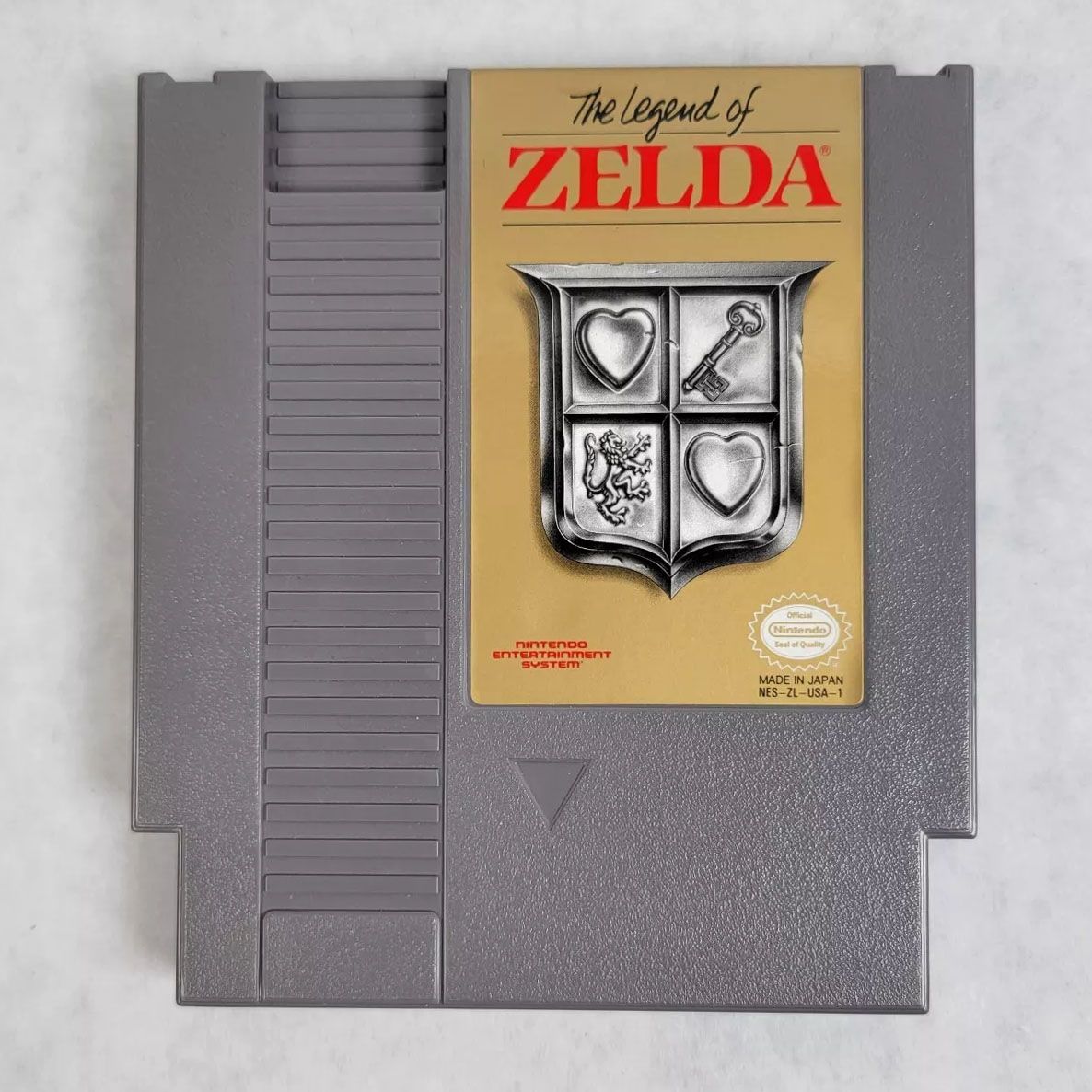 the legend of zelda nes gray cartridge front