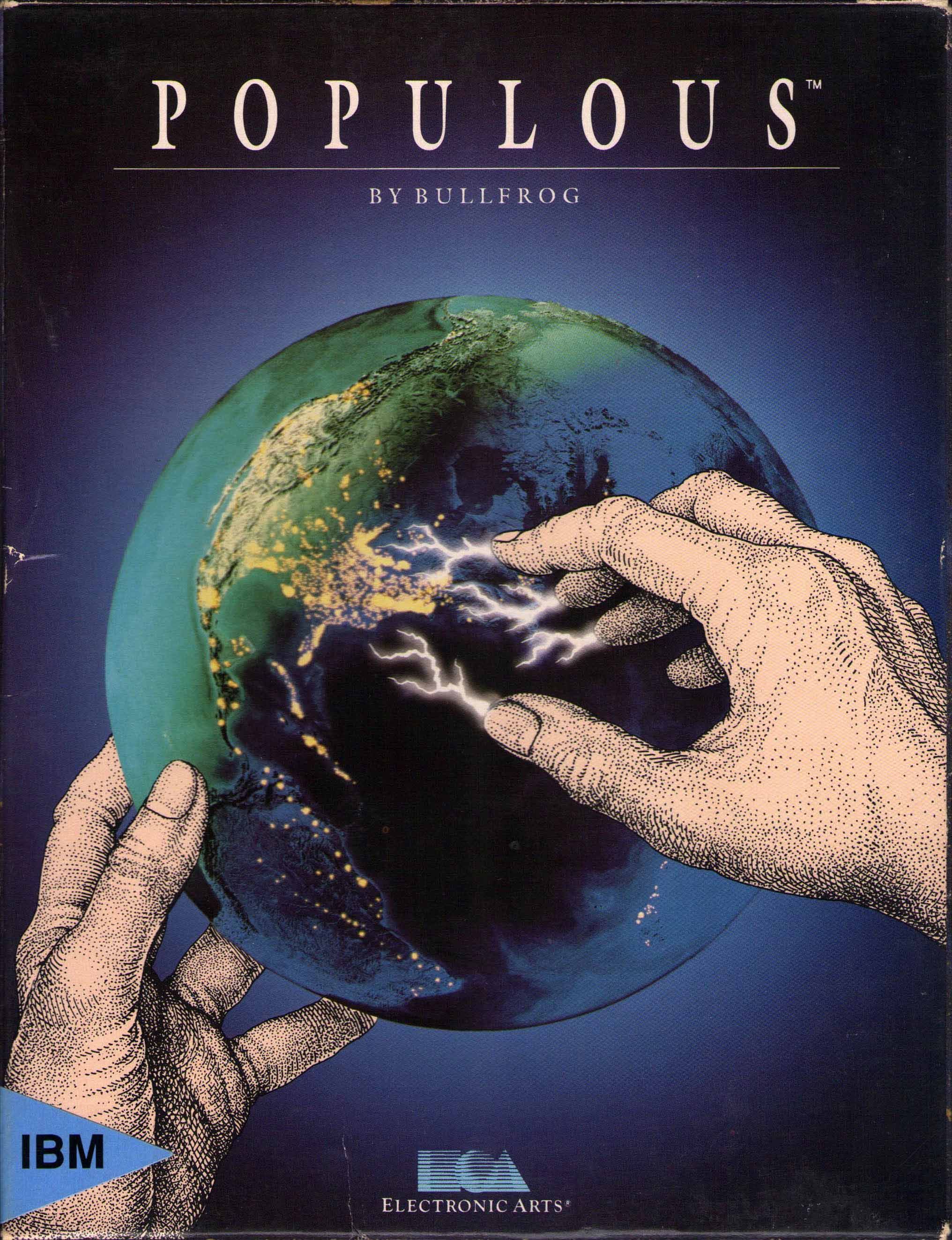 Populous 1989 game cover art