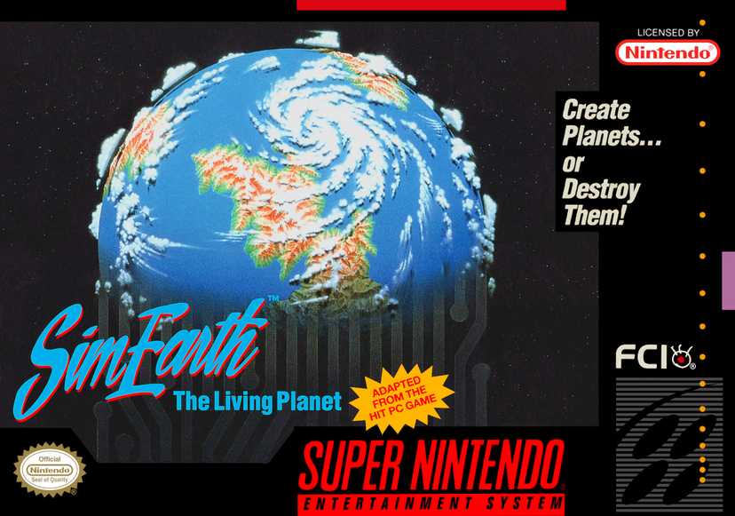 SimEarth The Living Planet SNES cover art
